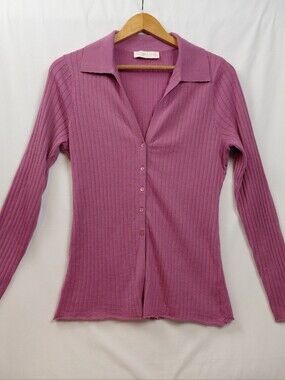 Abercrombie & Fitch 100% Merino Wool Cardigan Top Women's Size Medium Dusty Rose